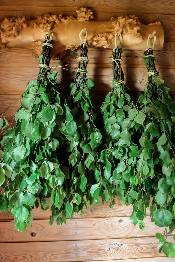 Sauna Vihdat used during Juhannus/Midsummer to whip yourself, promoting blood flow.